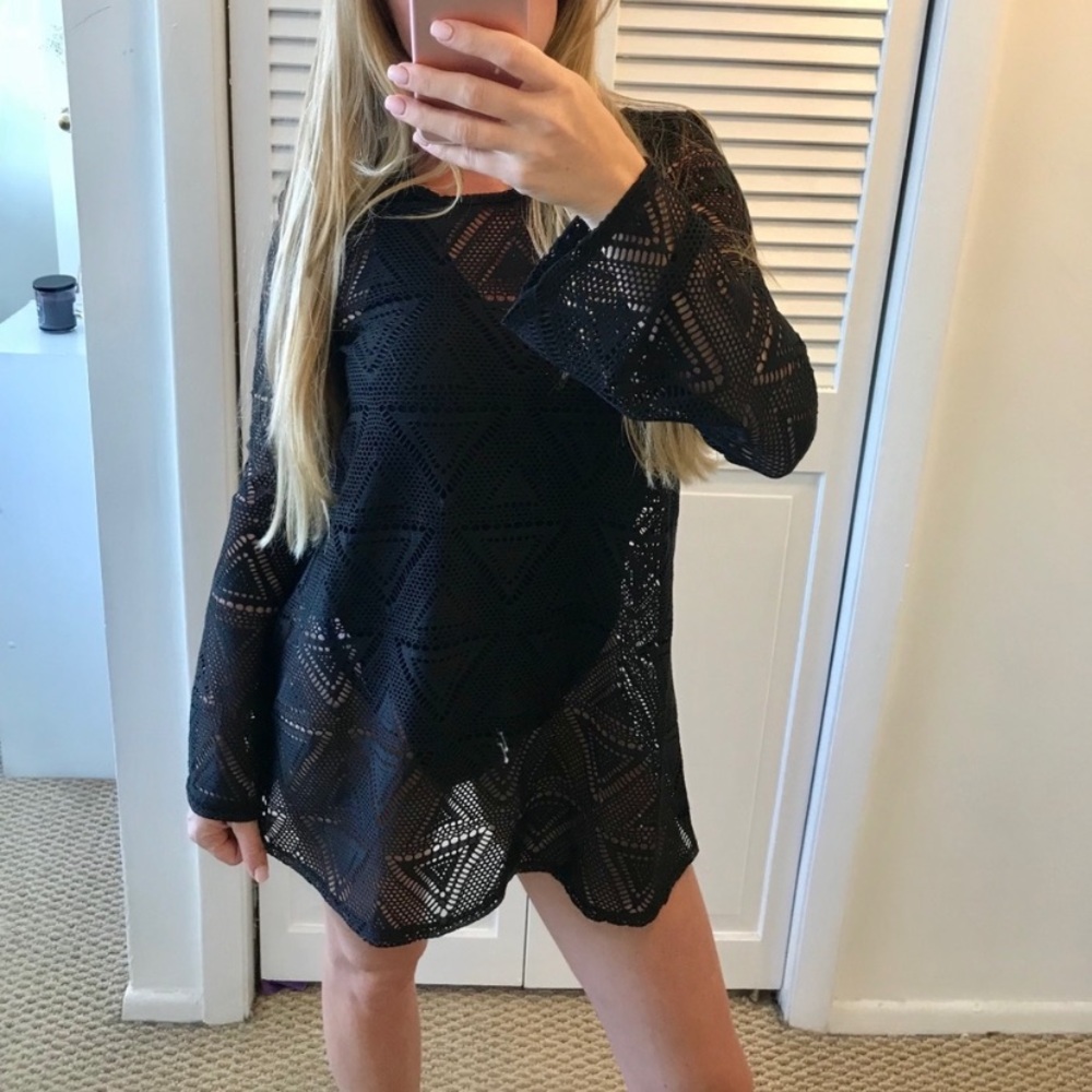 Asos Black Beach Swim Coverup size Small